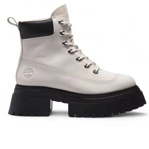 Timberland Woman’s Platform Boots White black Sky 6" Lace-Up Boots size 7